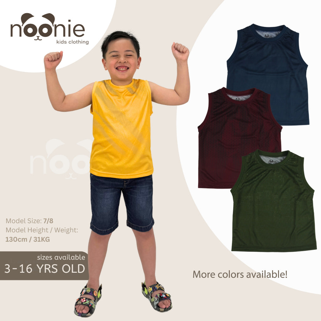 Noonie - Boys Tops - Dri-Fit Sando Sleeveless Shirt - Athletic Sporty Tops