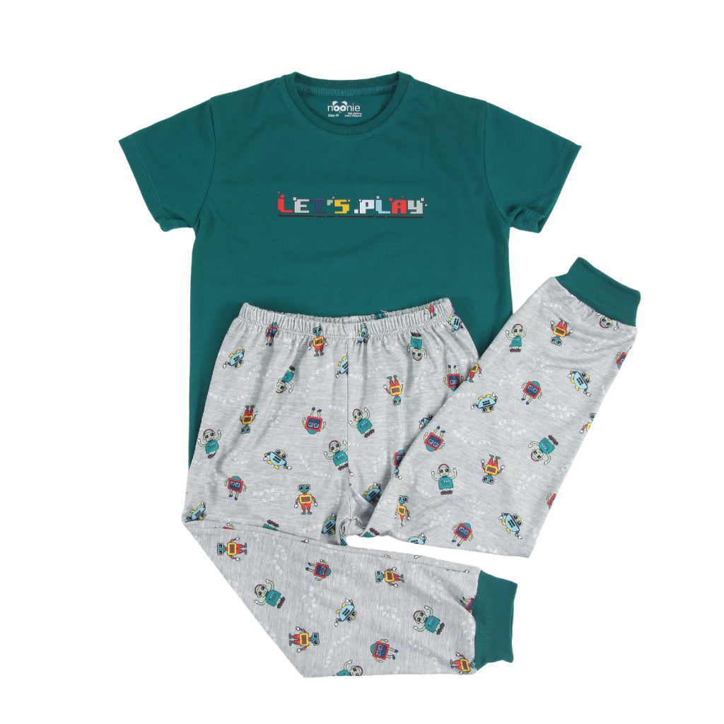 Noonie- Boys Terno (3-12Y) - Cotton T shirt & Pajama Jogger Set Sleepwear - Graphic DTF print