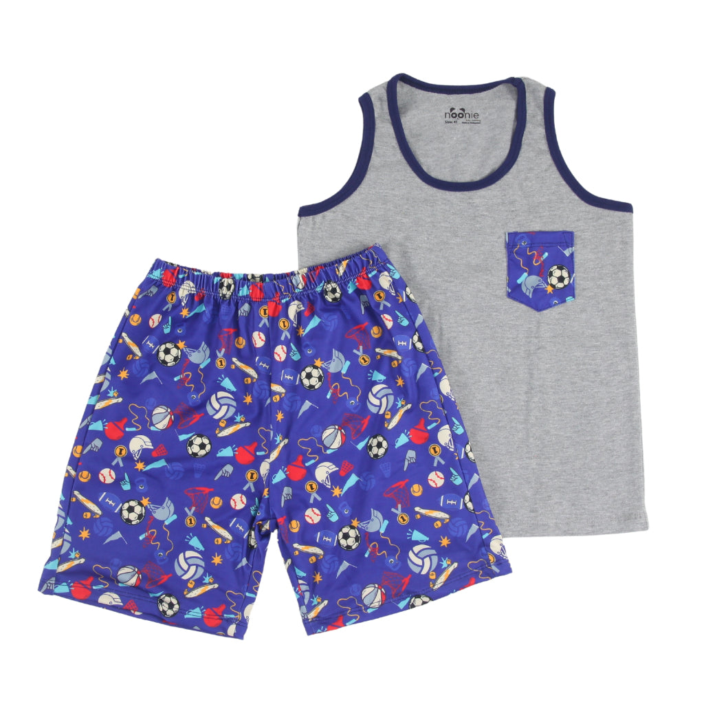 Noonie - Boys Terno (3-12yo)- Cotton Sando and Shorts Set Stretchable