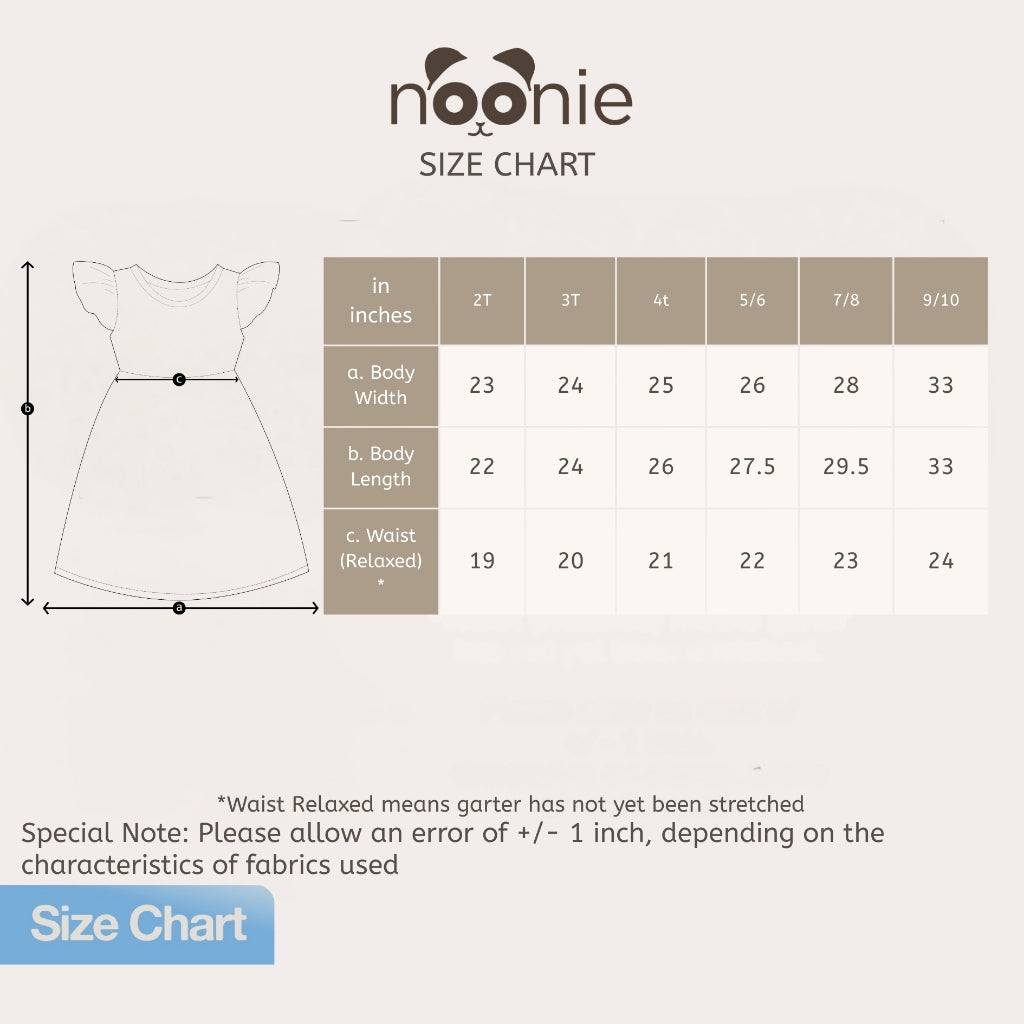 Noonie- Girls Dress (2-10Y) - Dress with Butterfly Sleeves 3D print