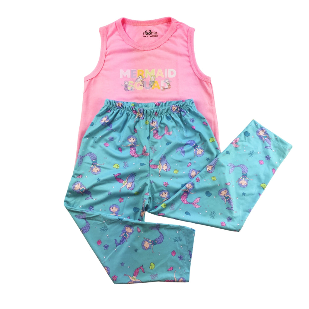 Noonie - Girls Terno (2-16yo) Premium Pajama Set - Cotton Sando with Graphic Print