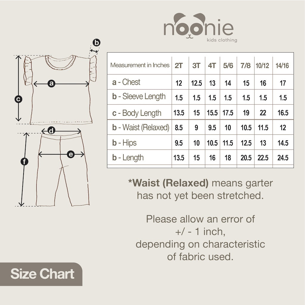 Noonie - Girls Terno (2-16Y) - Sleepwear Blouse & Tokong - Terno Outfit for Kids Girl - Stretchable