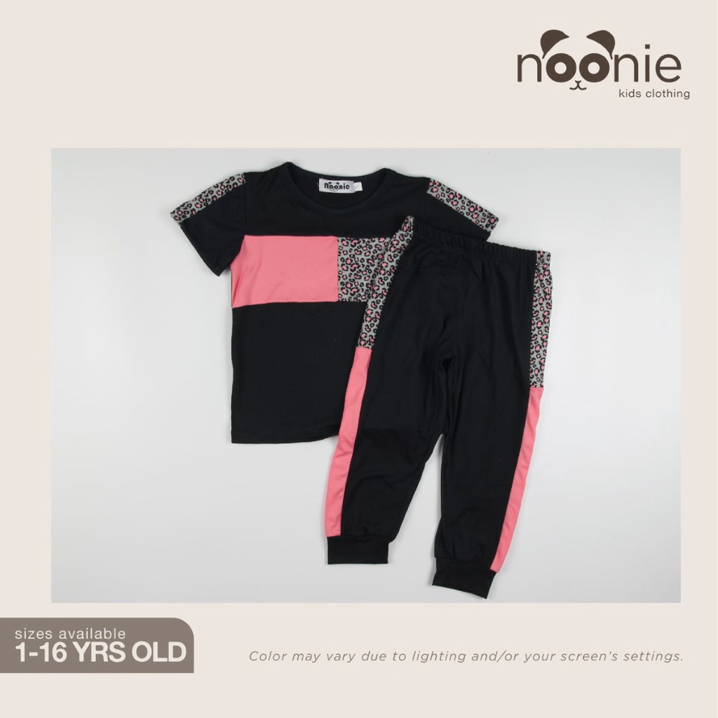 < Clearance >Noonie - Girls Toddler Jogger Set (1-4Y) - Sporty Terno Kids Outfit