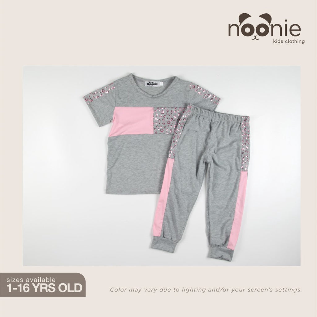 < Clearance >Noonie - Girls Toddler Jogger Set (1-4Y) - Sporty Terno Kids Outfit