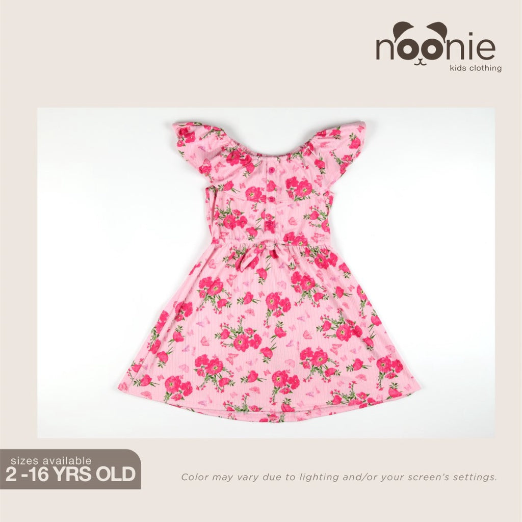 < Clearance >Noonie - Girls Dress (2-16Y) - Off Shoulder Stretchable