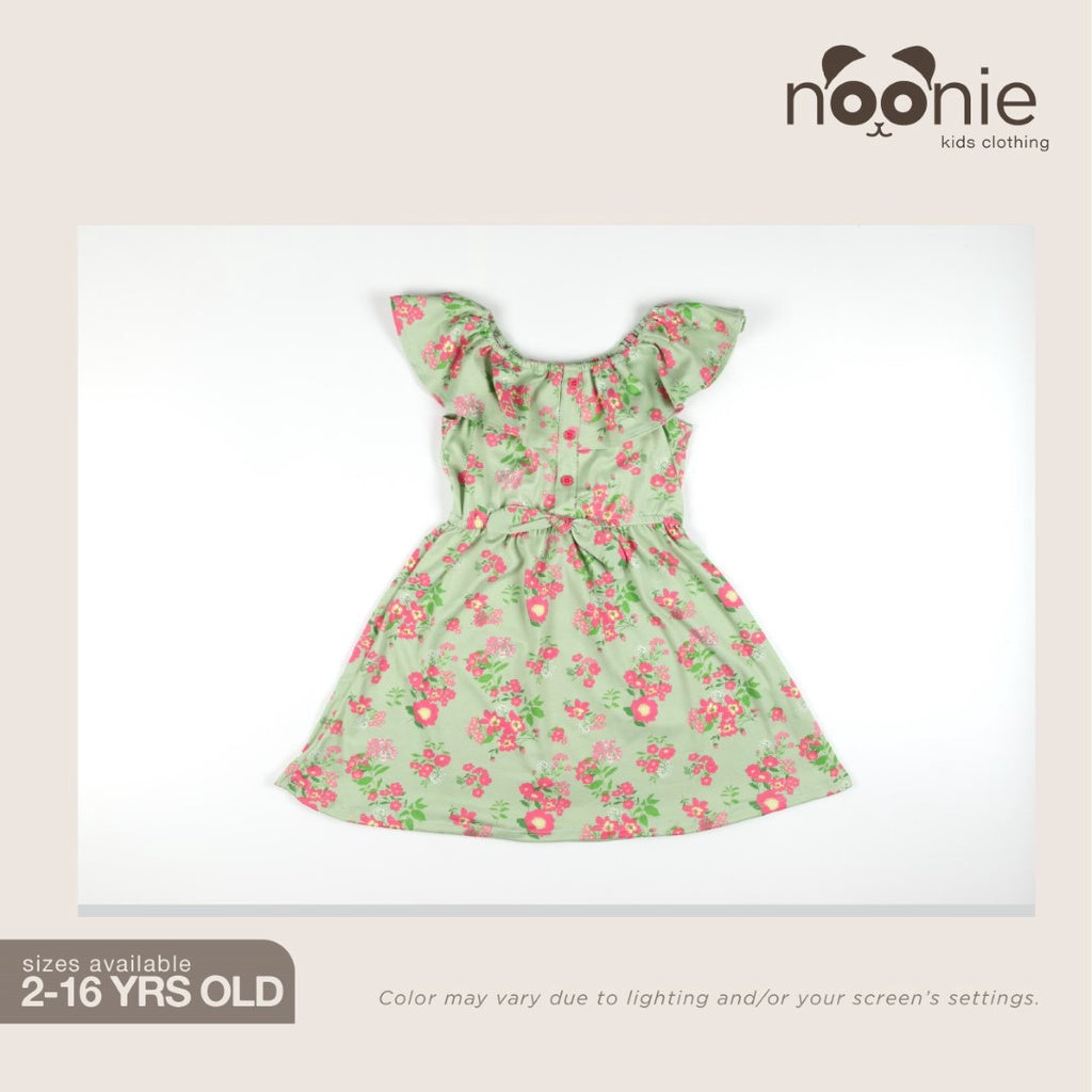< Clearance >Noonie - Girls Dress (2-16Y) - Off Shoulder Stretchable