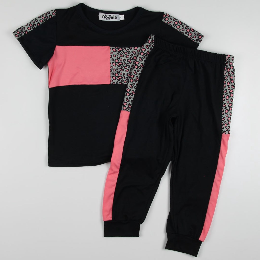 < Clearance >Noonie - Girls Toddler Jogger Set (1-4Y) - Sporty Terno Kids Outfit