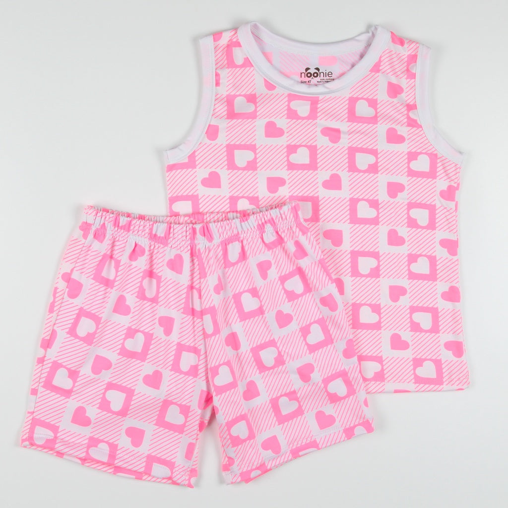 < Clearance >Noonie- Girls Terno (2-16Y) - Sando and Shorts Set Stretchable- Terno