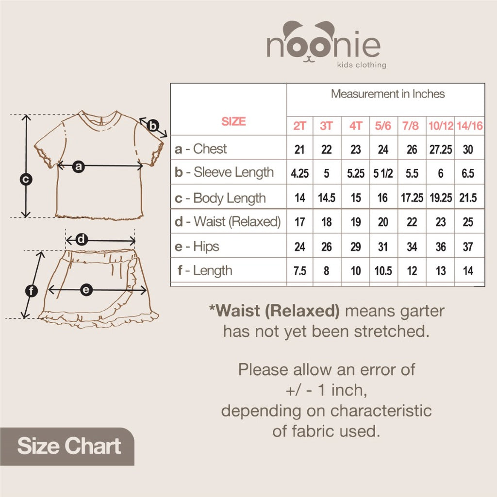 < Clearance >Noonie - Girls Set (2-12Y) - Blouse with Skort - Terno Outfit girl