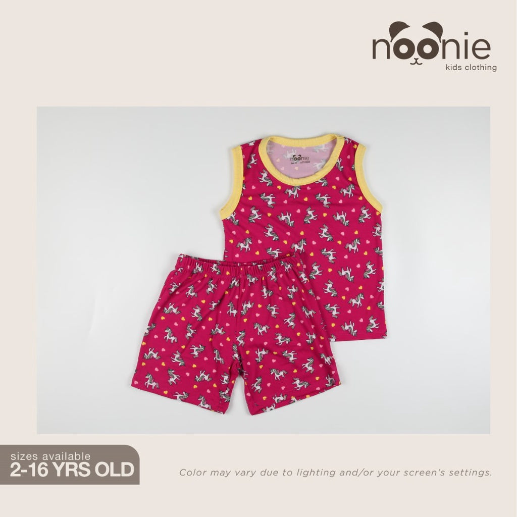 < Clearance >Noonie- Girls Terno (2-16Y) - Sando and Shorts Set Stretchable- Terno