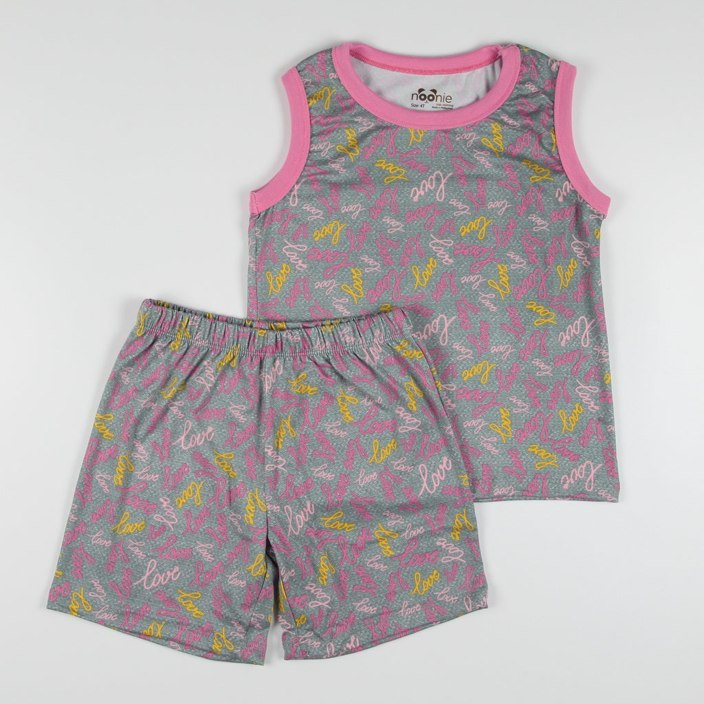 < Clearance >Noonie- Girls Terno (2-16Y) - Sando and Shorts Set Stretchable- Terno