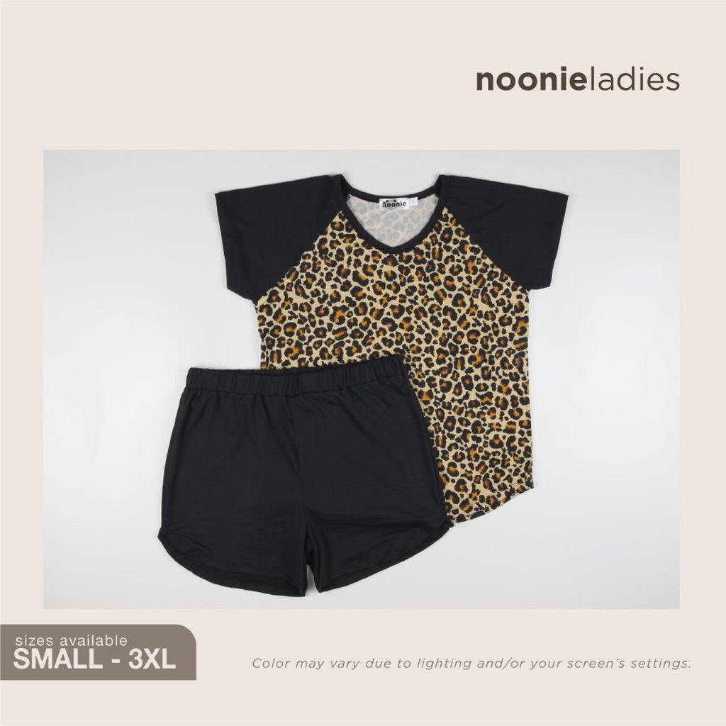 Noonie- Ladies Terno (S-3XL) - Sleepwear for Women - Stretchable Raglan T shirt & Shorts Set - Plus
