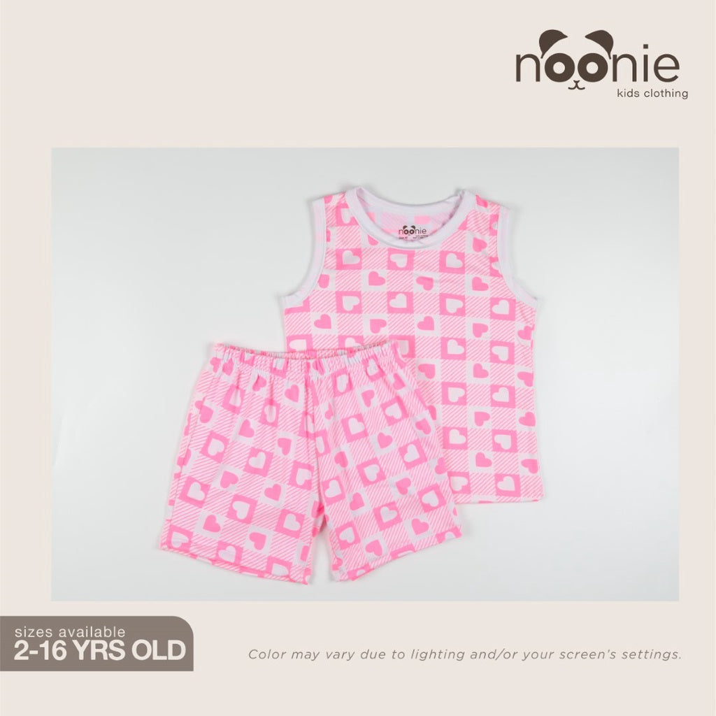 < Clearance >Noonie- Girls Terno (2-16Y) - Sando and Shorts Set Stretchable- Terno