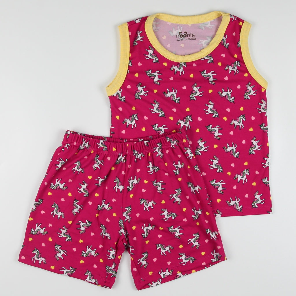 < Clearance >Noonie- Girls Terno (2-16Y) - Sando and Shorts Set Stretchable- Terno