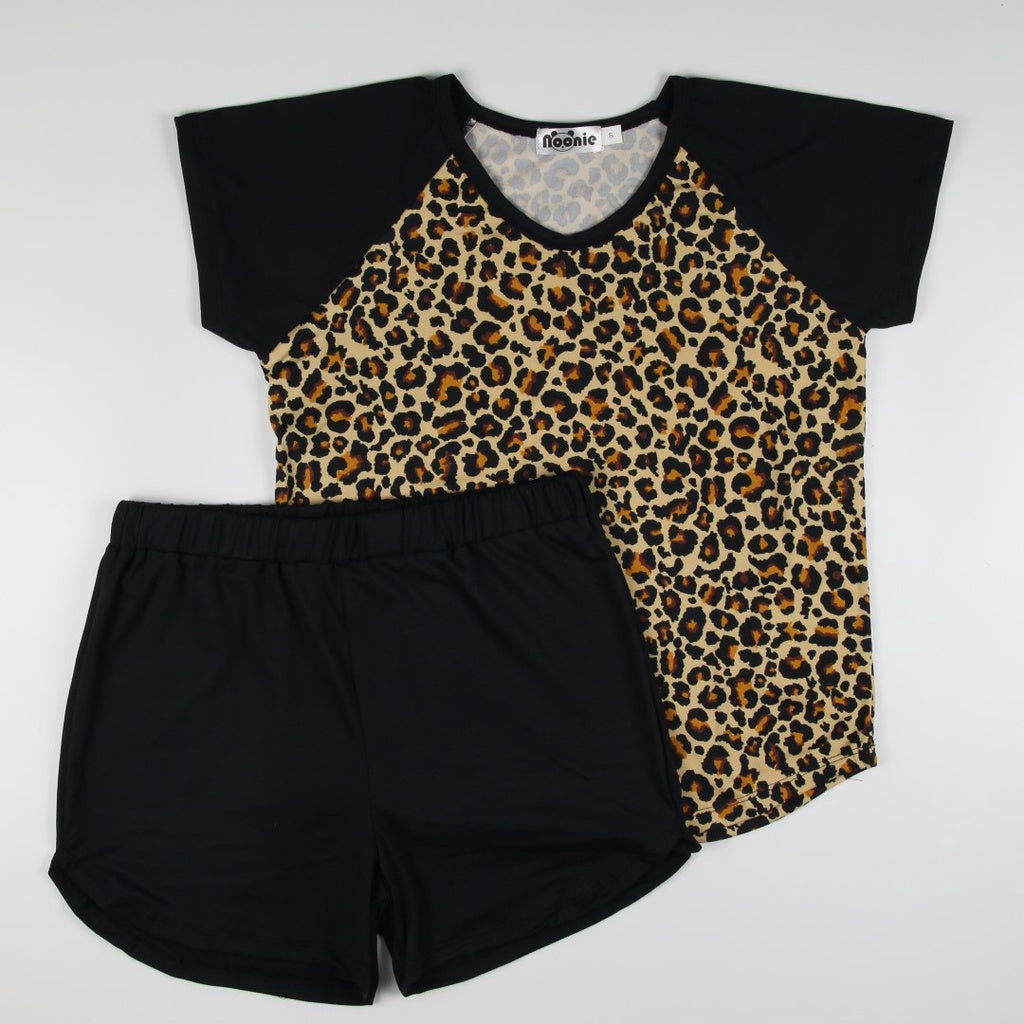 Noonie- Ladies Terno (S-3XL) - Sleepwear for Women - Stretchable Raglan T shirt & Shorts Set - Plus