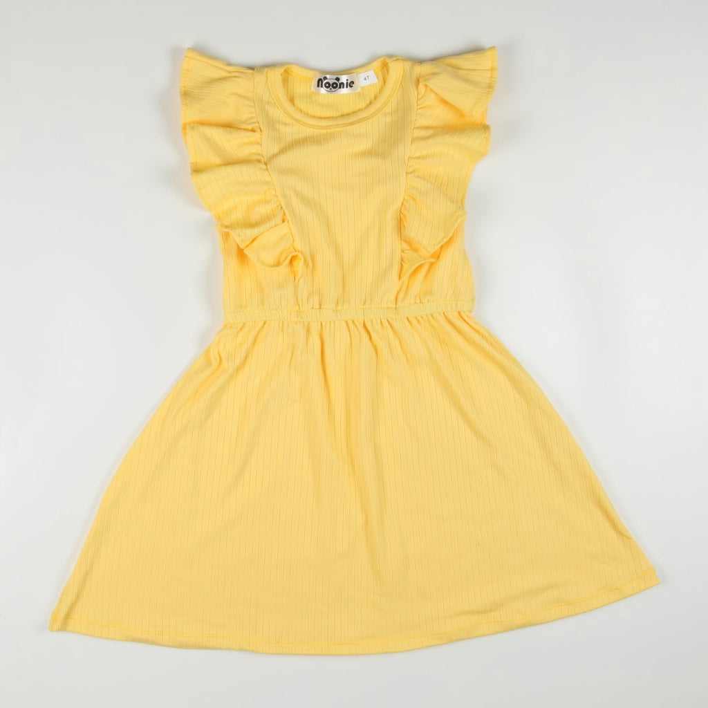 Noonie- Girls Dress (2-16Y) - Kids Dress Outfit for Girls - Ruffled Sleeves -Stretchable