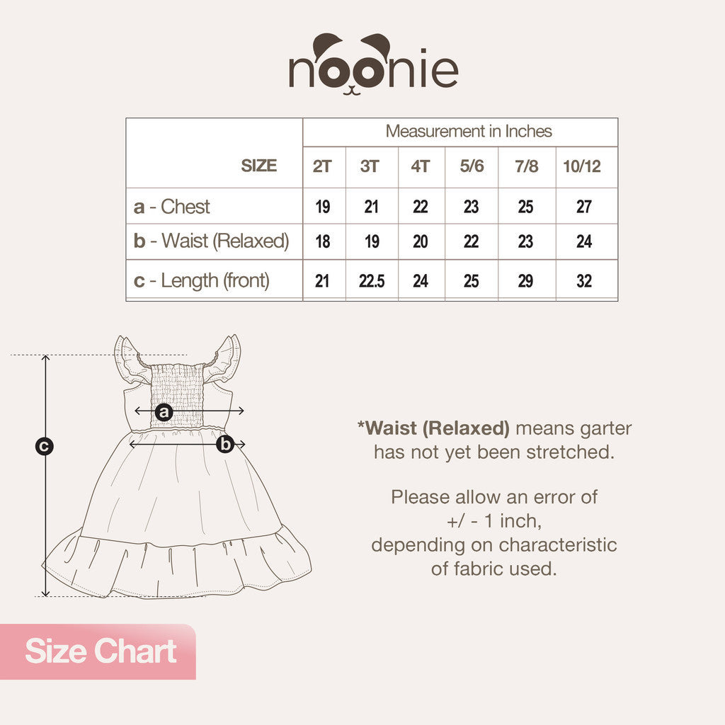 Noonie - Girls Dress (2-12Y) - Cotton Ruffled Dress - Seersucker - Kids Outfit for Girls