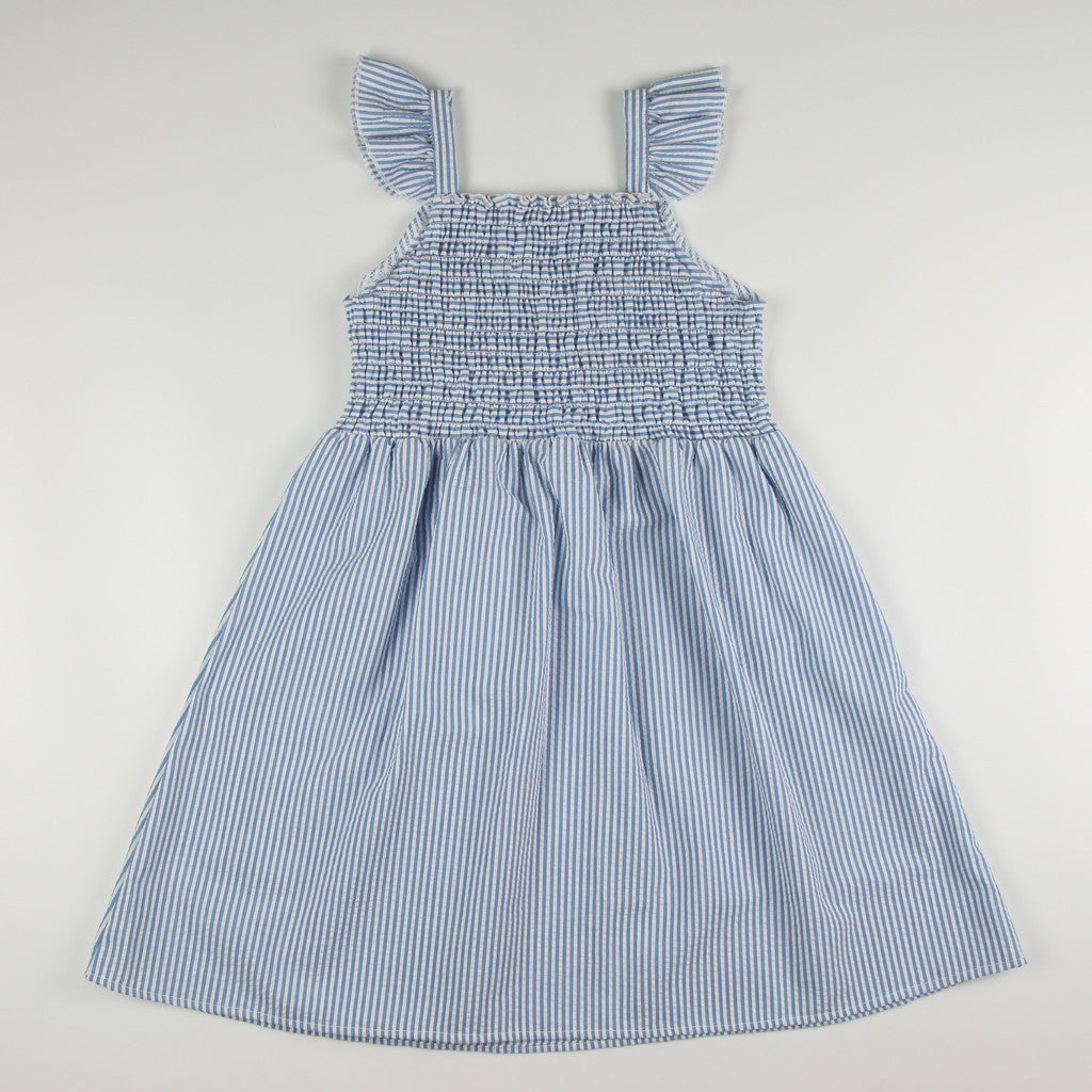 Noonie - Girls Dress (2-12Y) - Cotton Smocked Dress- Seersucker - Kids Outfit for Girls