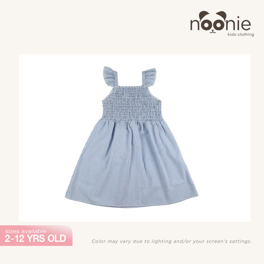 Noonie - Girls Dress (2-12Y) - Cotton Smocked Dress- Seersucker - Kids Outfit for Girls