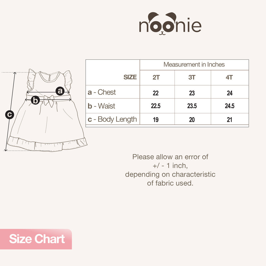 Noonie- Girls Dress (2-4Y)- Toddler Cotton Serrsucker Flutter Dress -Colorful Summer Dress