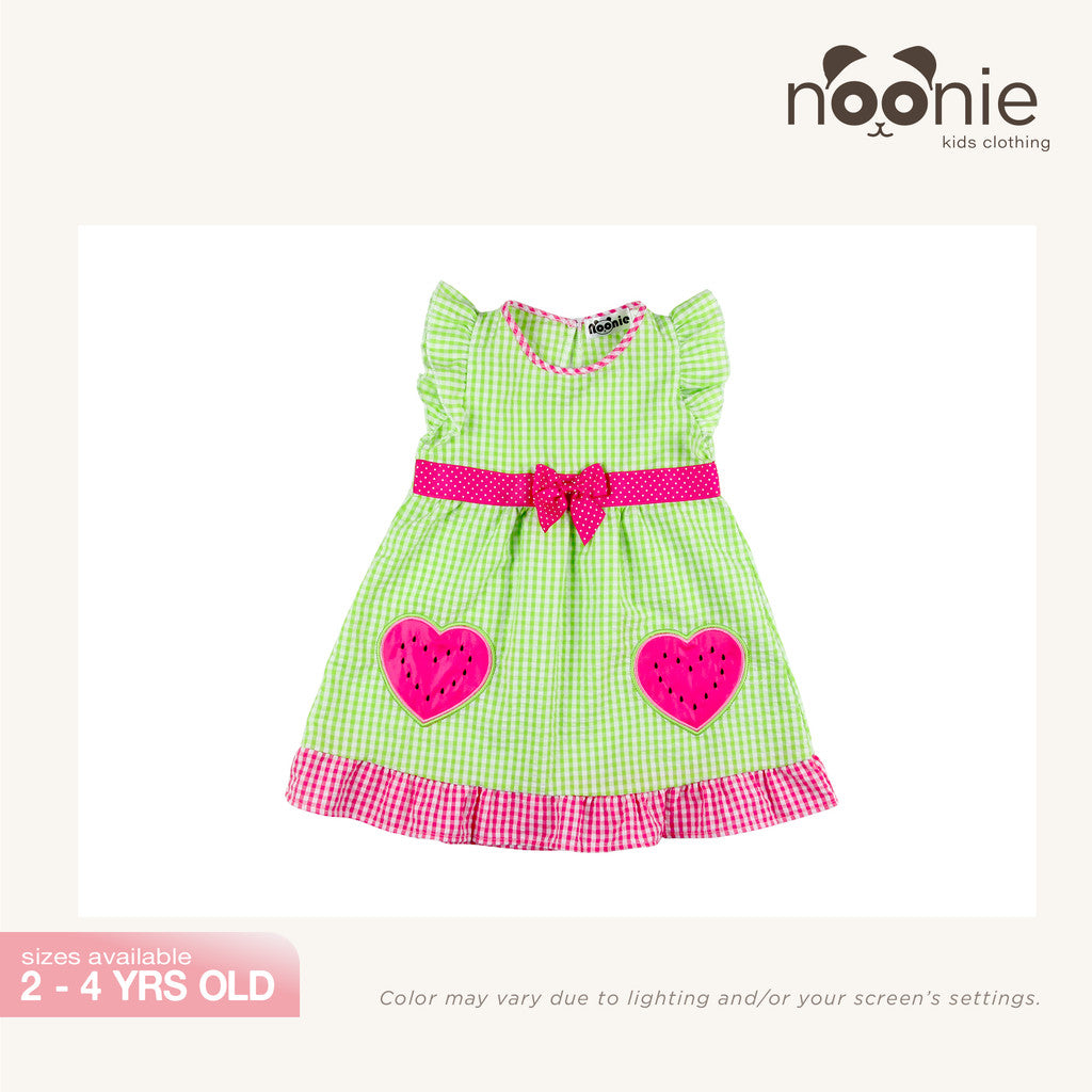 Noonie- Girls Dress (2-4Y)- Toddler Cotton Serrsucker Flutter Dress -Colorful Summer Dress