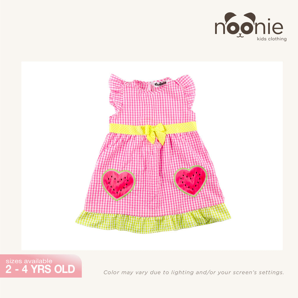 Noonie- Girls Dress (2-4Y)- Toddler Cotton Serrsucker Flutter Dress -Colorful Summer Dress