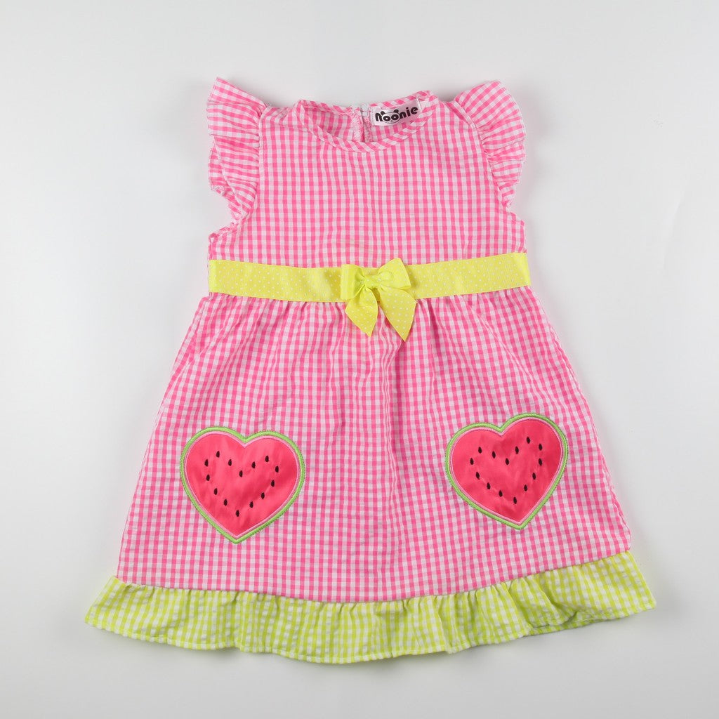 Noonie- Girls Dress (2-4Y)- Toddler Cotton Serrsucker Flutter Dress -Colorful Summer Dress