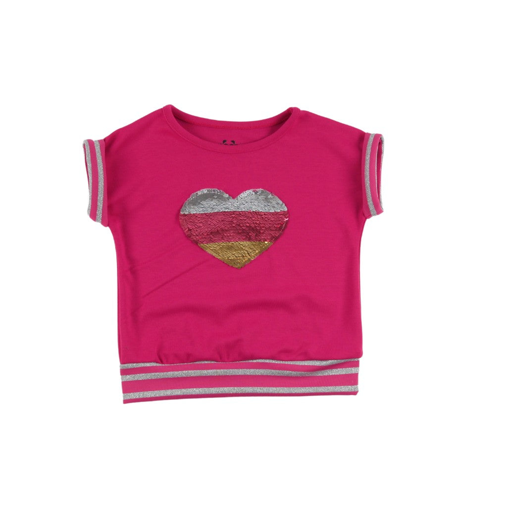 Noonie - Girls Top (3-12yo) - Cotton with stretch Short Sleeved Sweater Blouse with Applique
