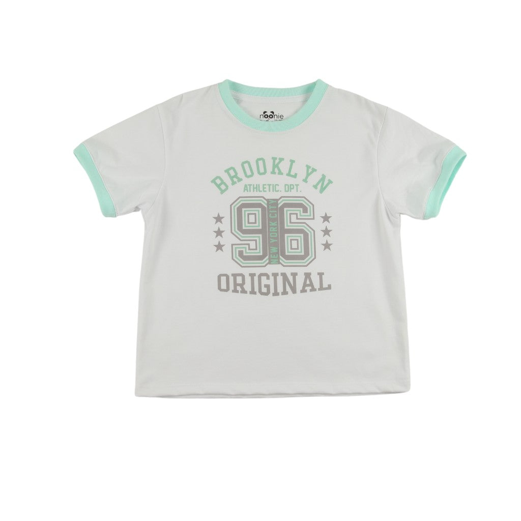 Noonie - Boys Tops (3-16yo) - Cotton Ringer T-Shirt with Graphic Print