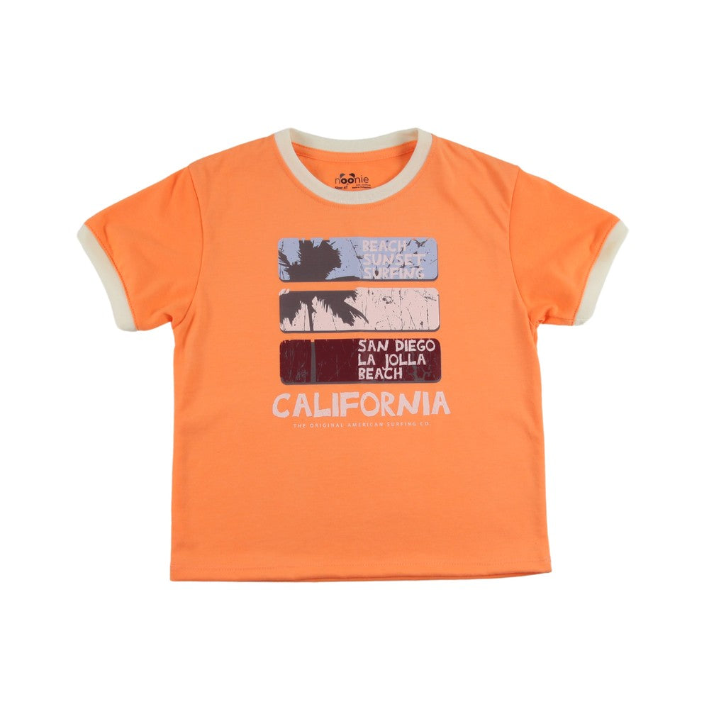 Noonie - Boys Tops (3-16yo) - Cotton Ringer T-Shirt with Graphic Print