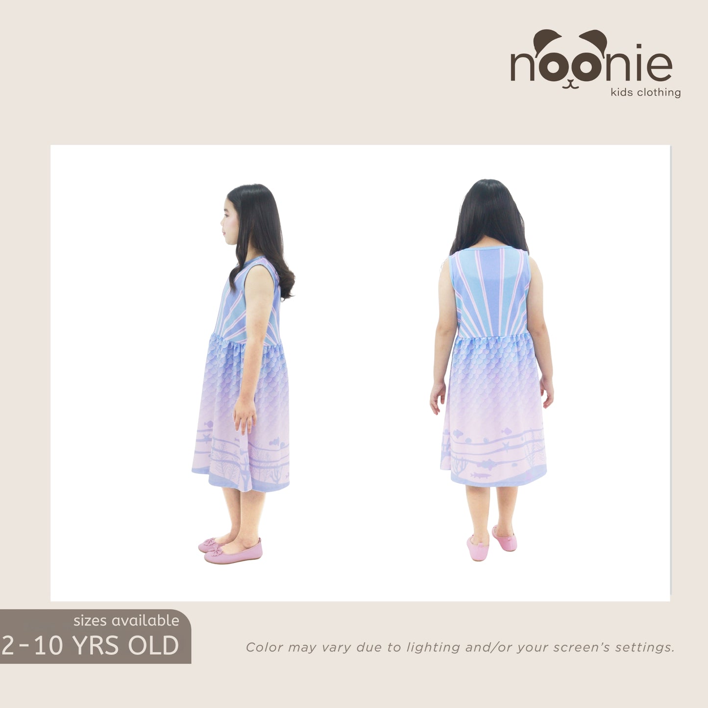 Noonie- Girls Dress (2-10Y) - Dress Sleeveless 3D print