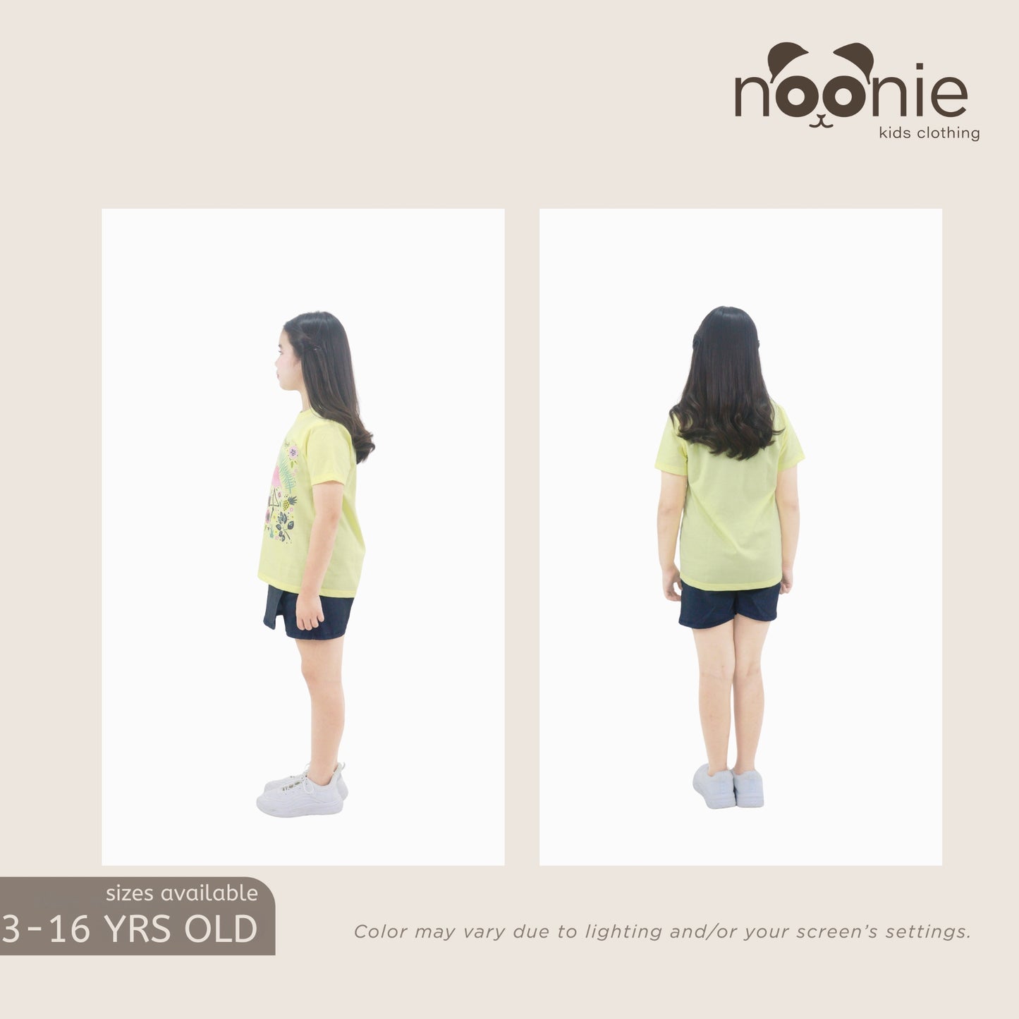Noonie - Girls T-shirt (3-16 yo) - T-Shirt Crew Round Neck- Cotton with Graphic DTF Print