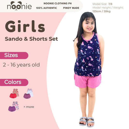 Noonie- Girls Terno (2-16Y) - Racerback Sando & Dolphin Shorts Sets & Coordinates - Terno outfit for