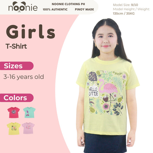 Noonie - Girls T-shirt (3-16 yo) - T-Shirt Crew Round Neck- Cotton with Graphic DTF Print
