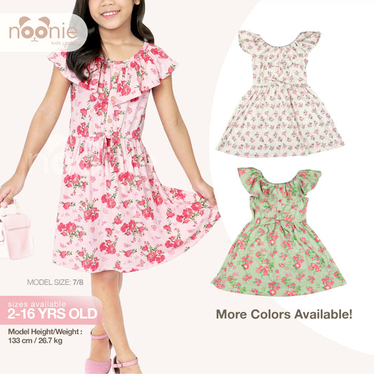 < Clearance >Noonie - Girls Dress (2-16Y) - Off Shoulder Stretchable