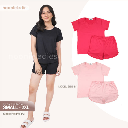 < Clearance >Noonie- Ladies Terno (S-2XL) - Sleepwear for Women - Solid Plain Stretchable Set