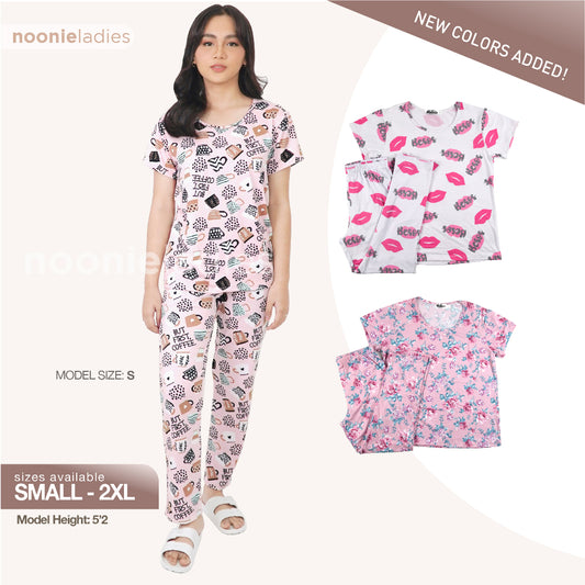 Noonie - Ladies Terno (S-2XL) - Sleepwear for Women - Tshirt and Pajama Set