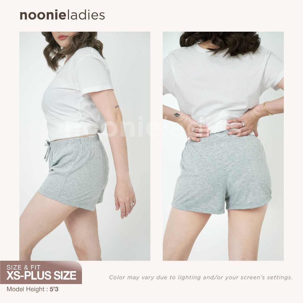 Noonie - Ladies Shorts (S-3XL) - 2pcs w/ free scrunchie - 26"-52"Waistline - Pambahay Plus Size