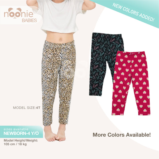 Noonie- Girls Leggings (0M-4Y) - Full & Capri Leggings Pants - Baby Clothes Girls - Stretchable