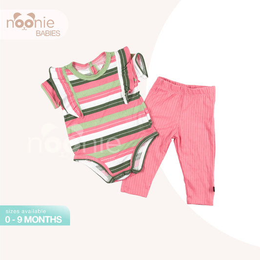 Noonie- Babies Set (0-9M) - Baby Clothes for Girl - Onesies & Leggings Set - Comfortable Stretchable