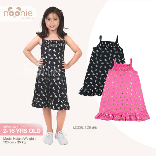 Noonie - Girls Dress (2-16Y) - Night Cami Smocked Sleeveless - Summer Dress for kids girl
