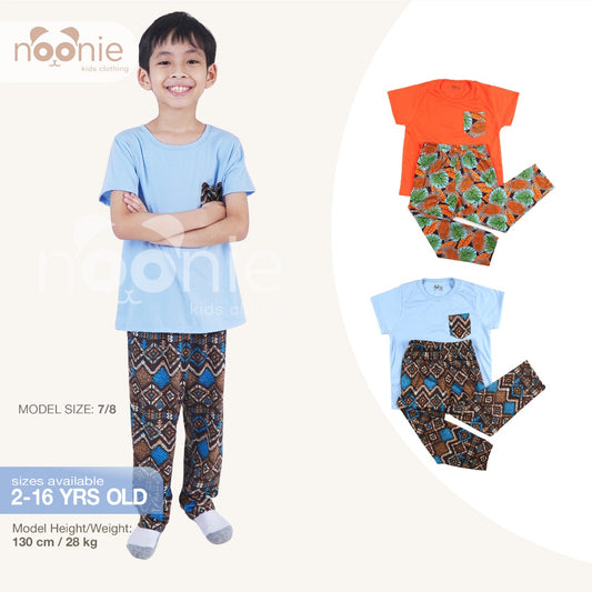 Noonie- Boys Terno (2-10Y) - Cotton T shirt & Pajama Set ( unisex )- Terno for kids boy - Quality