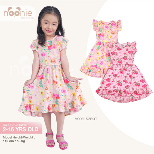 Noonie - Girls Dress (2-16Y)- Ruffle Below Knee Midi Skirt - Kids Outfit Girl