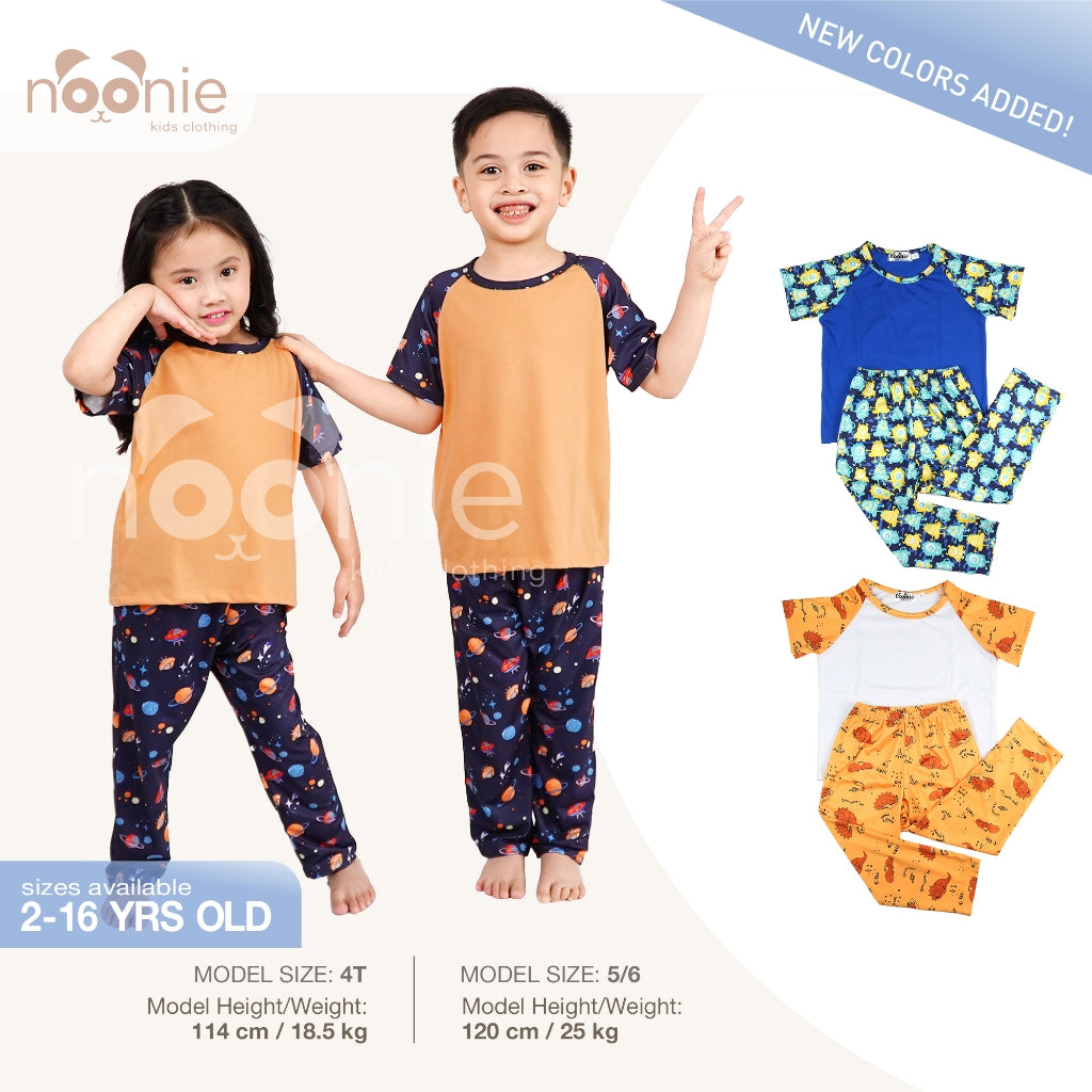 Noonie- Boys Terno (2-12Y) - Cotton Raglan and Pajama Set (unisex) - Terno for kids boy - Quality