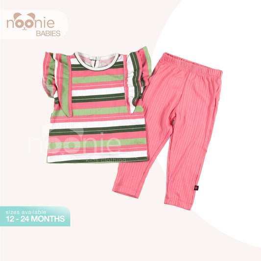 Noonie- Babies Set (12-24M) - Baby Clothes for Girl - Blouse and Leggings Set - Comfortable