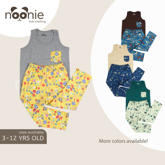 Noonie- Boys Terno (3-12Y) - Cotton Sando & Pajama Set Sleepwear