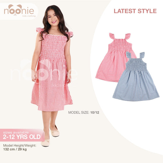 Noonie - Girls Dress (2-12Y) - Cotton Smocked Dress- Seersucker - Kids Outfit for Girls