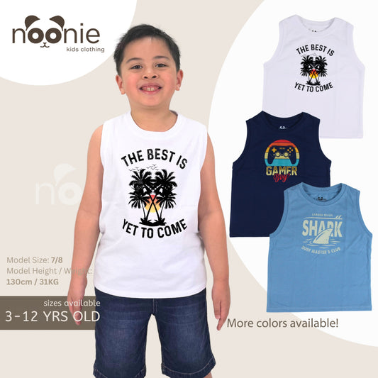 Noonie - Boys Tops (3-12yo) - Muscle Sando Sleeveless Shirt - Cotton with Graphic Print