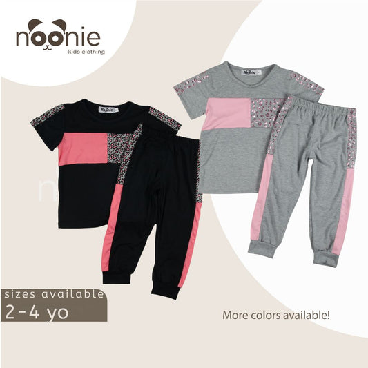 < Clearance >Noonie - Girls Toddler Jogger Set (1-4Y) - Sporty Terno Kids Outfit