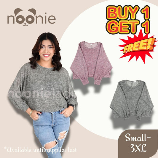 < Buy 1 Take 1 >Noonie Ladies - Dolman Pullover Loose Sweater (S-3XL)- Cropped Boxy  jacket